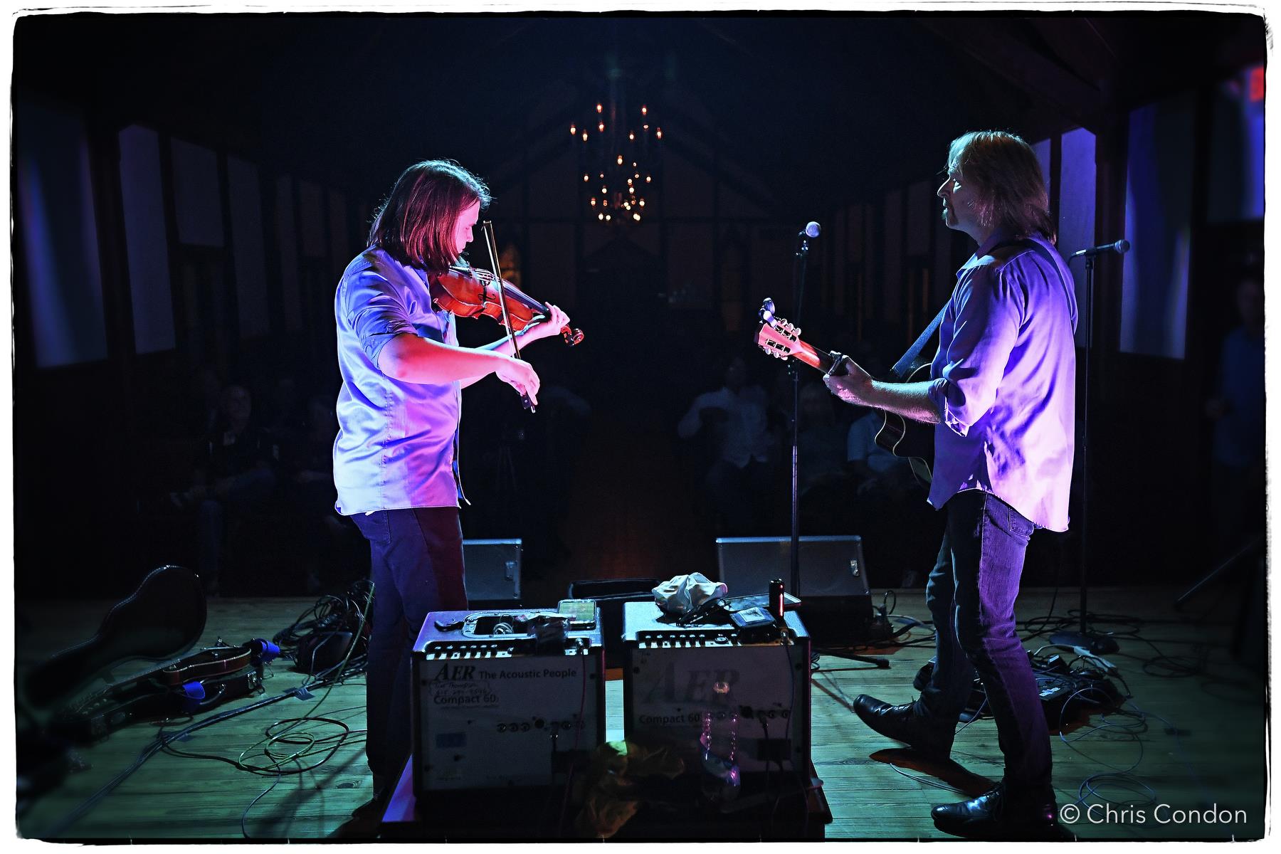 Tim and Myles Thompson performing