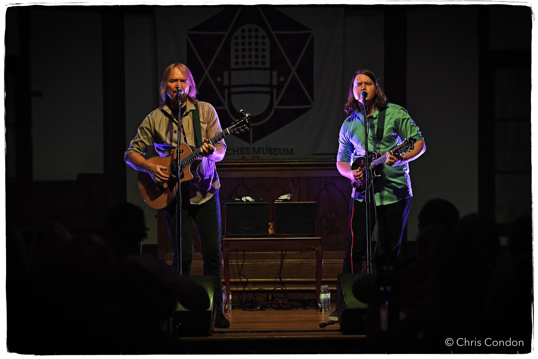 Tim and Myles Thompson performing