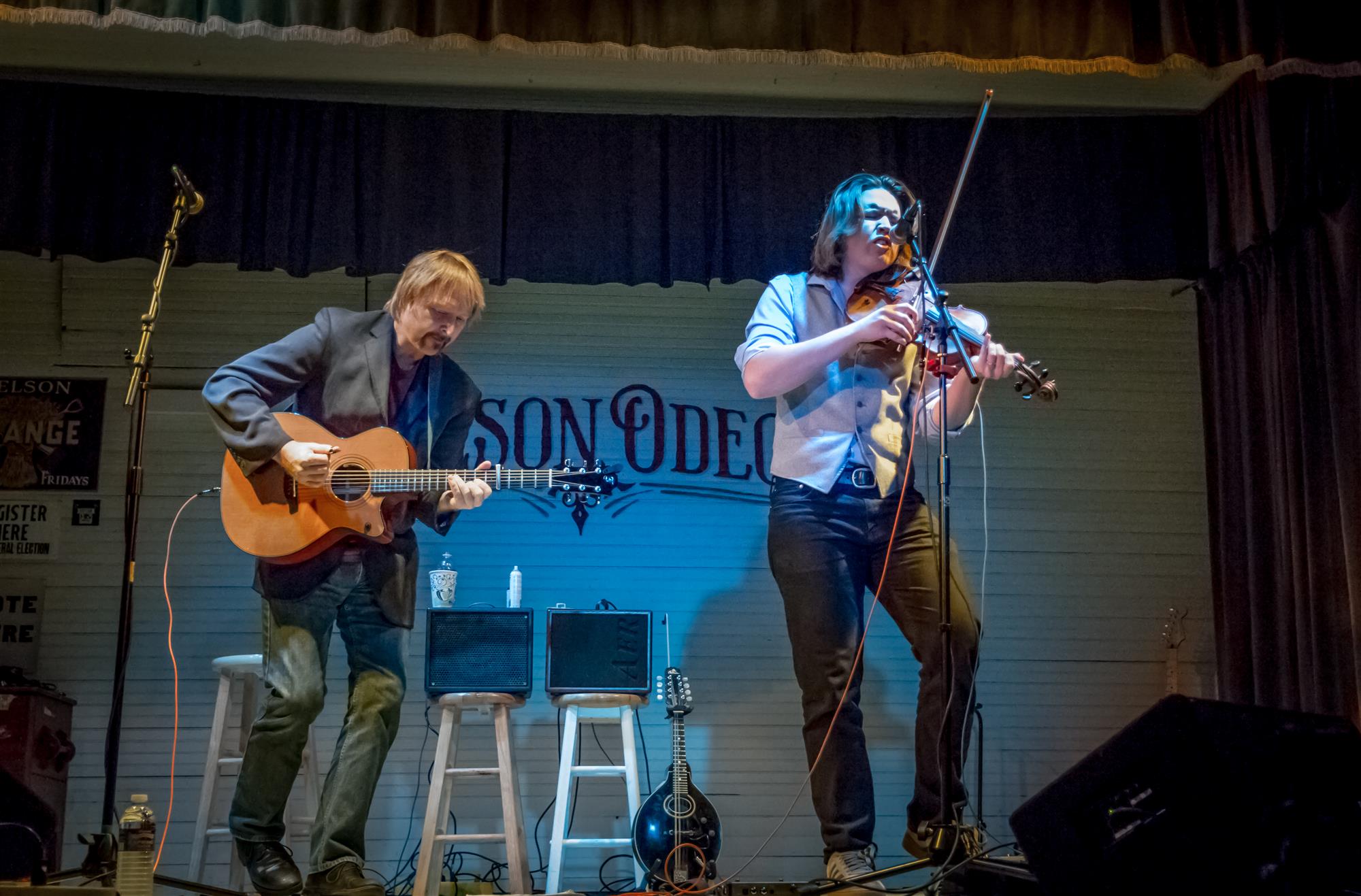 Tim and Myles Thompson performing